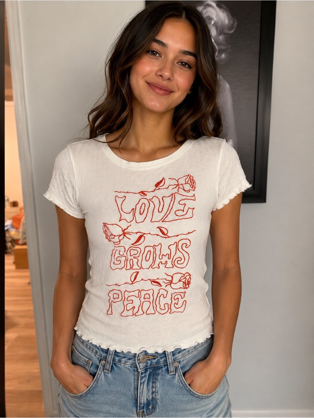 We the free free people love grows peace shirt small